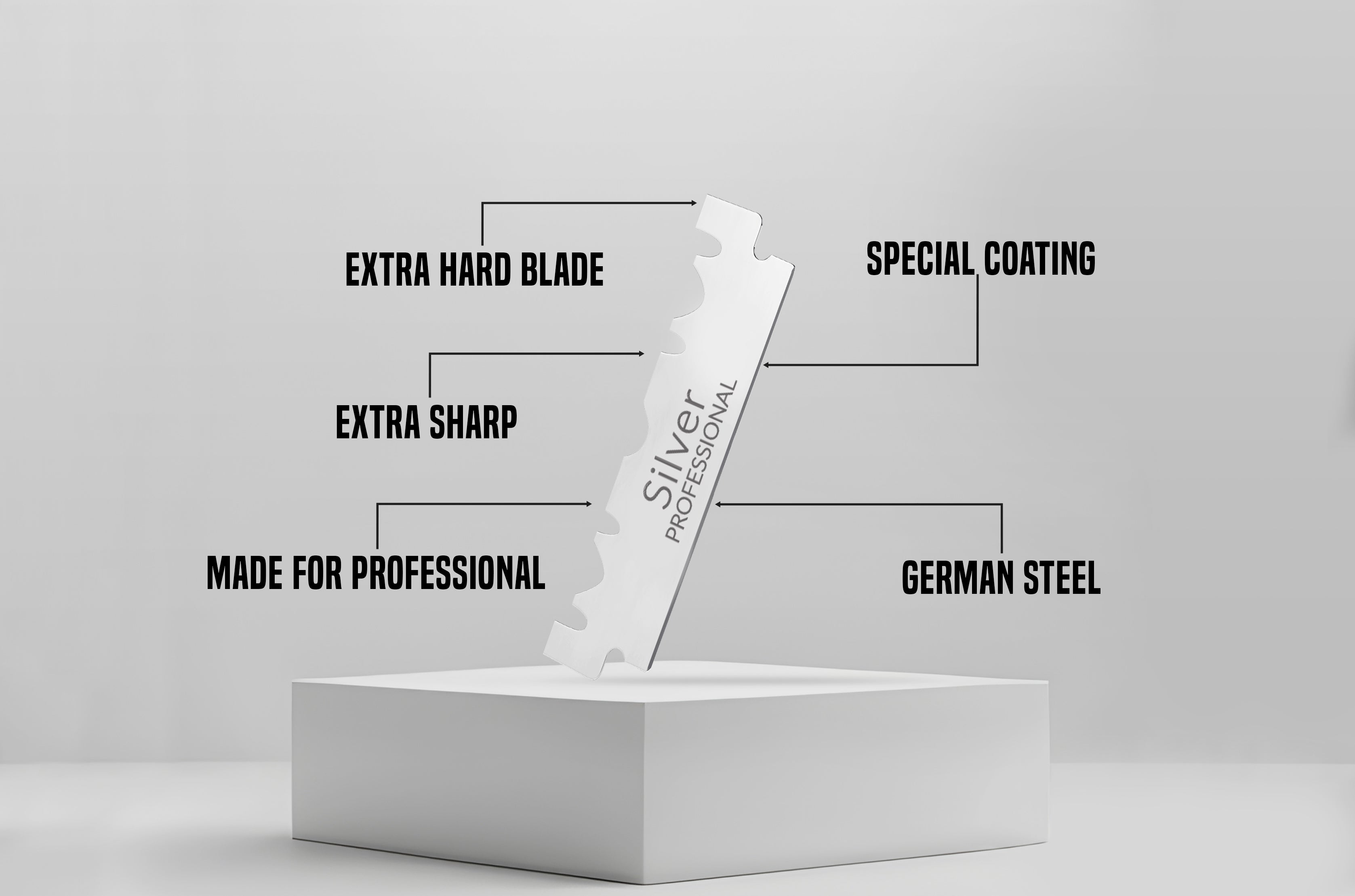 Prata - Lâminas de barbear de borda única - 100pcs